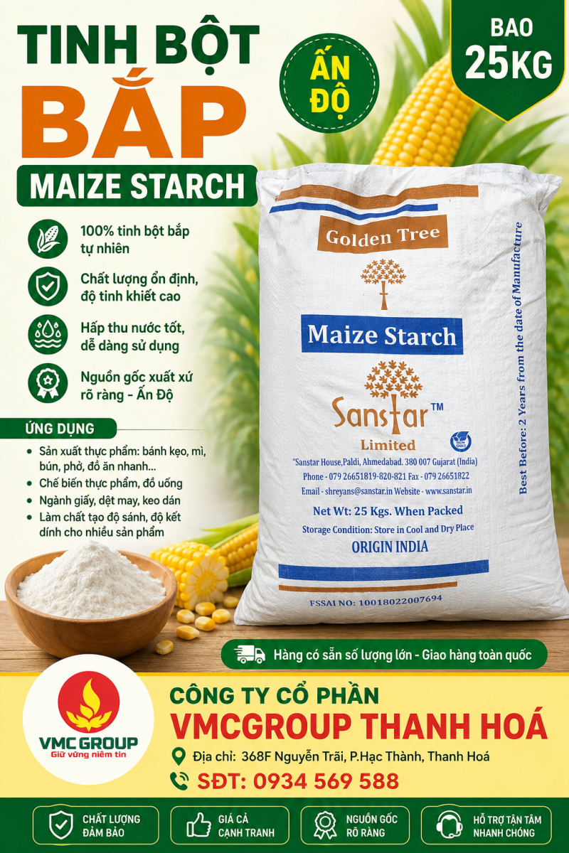Tinh Bột Bắp Maize Starch Ấn Độ